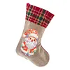 Linen Diamond Painting Christmas Socks 5D Rhinestone Xmas Socks for Kid Gift