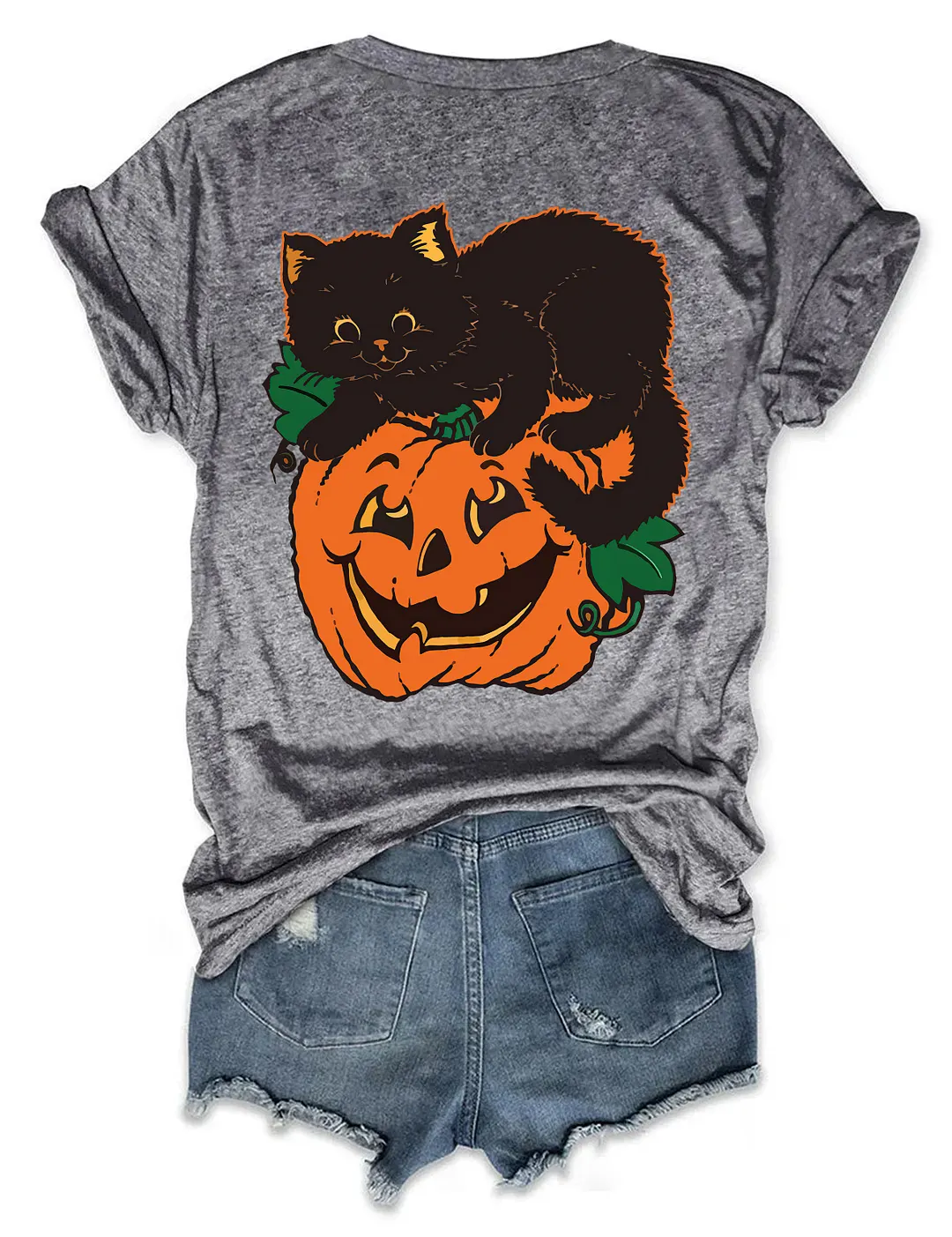 Pumpkin and Black Cats T-shirt