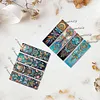 (US Local)8Pcs DIY Dragonfly Diamond Painting Art Bookmarks with Crystal Pendants for Gift