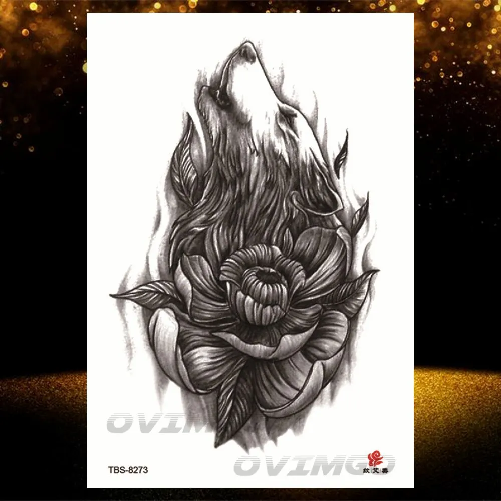 Sdrawing Lotus Flower Temporary Tattoos Fake Jewelry 3D Beauty Rose Tattoo Sexy Body Art Arm Painting Tatoo Sticker For Women