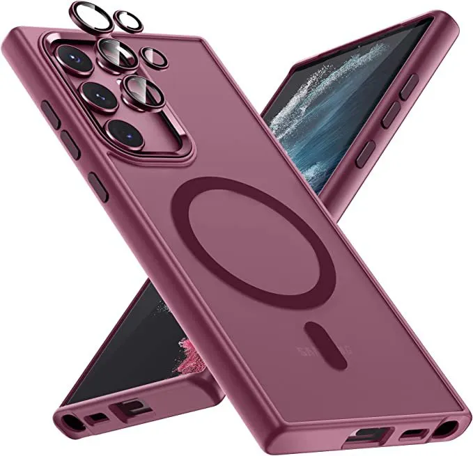 Samsung S22 Mobile Phone Case Tpu Matte Metal Ring Magnetic Mobile Phone case