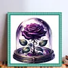 Purple Rose-11CT Stamped Cross Stitch 50*50cm/19.69*19.69in