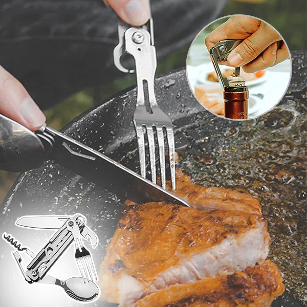 SAKER&reg; 6-in-1 Camping Flatware Set