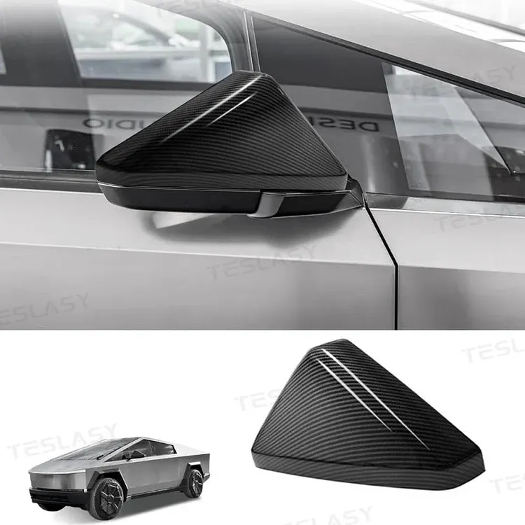 TESLASY Tesla Cybertruck Real Carbon Fiber Rearview Mirror Cover