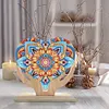 5D DIY Special Shape Diamond Painting Wooden Heart Shape Desk Ornament Decor Kit