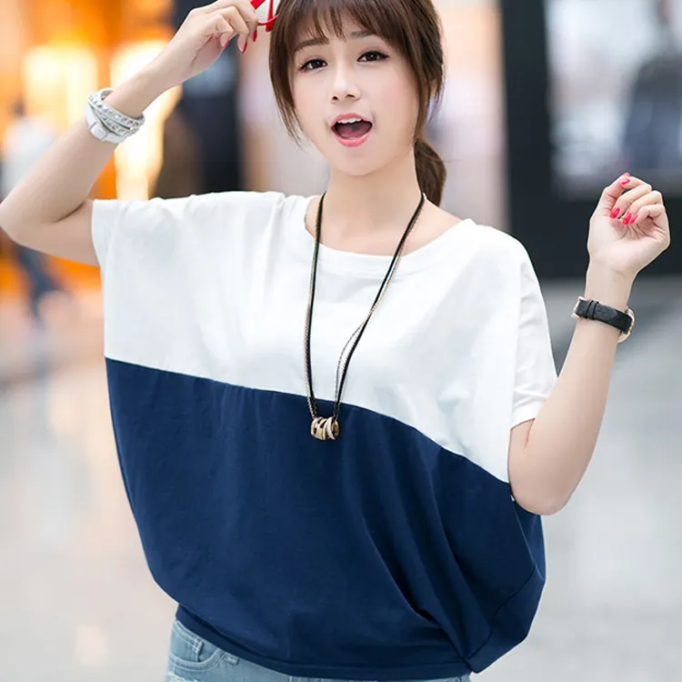 Brownm Brownm Summer Korean Version Plus Size Women's Loose Bat Shirt Student Women's Short Sleeve T-Shirt Fat Mm Summer T-Shirt Fashion