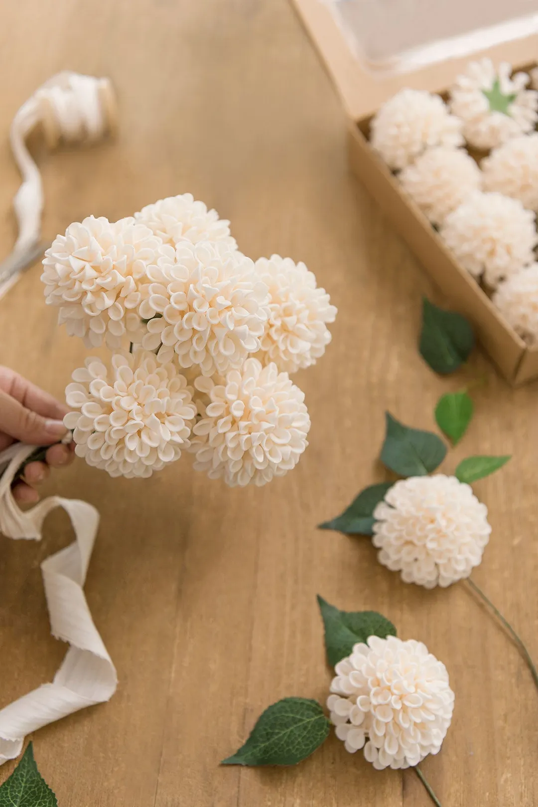 2.5" Foam Dahlia with Stem - 8 Colors