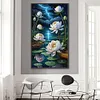>SALE<5D DIY Full Round Drill Partial AB Diamond Painting Lotus Pond Decor 45x75cm
