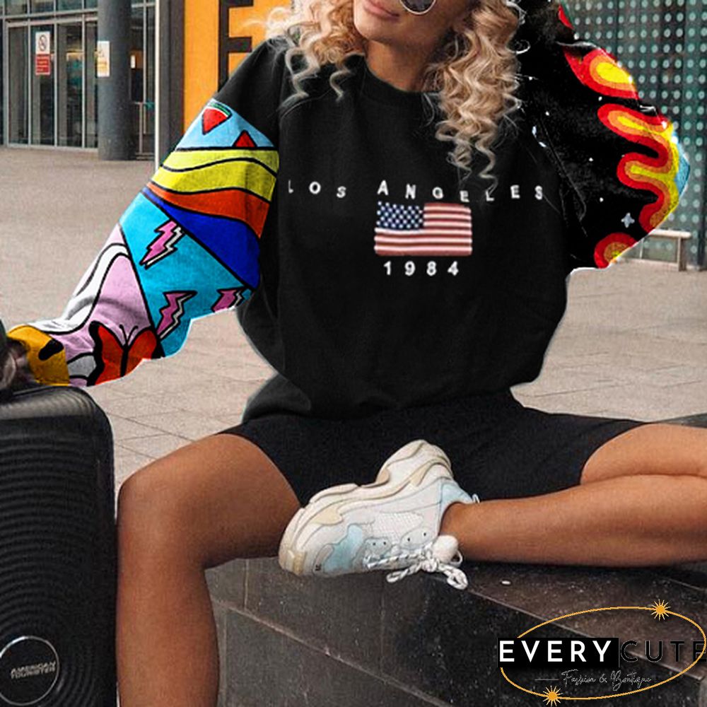 Vintage Printed Long-Sleeve Sweatshirt
