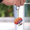 (US Local)6PCS  Colored Flowers DIY Diamond Painting Keychain Diamond Art Kits