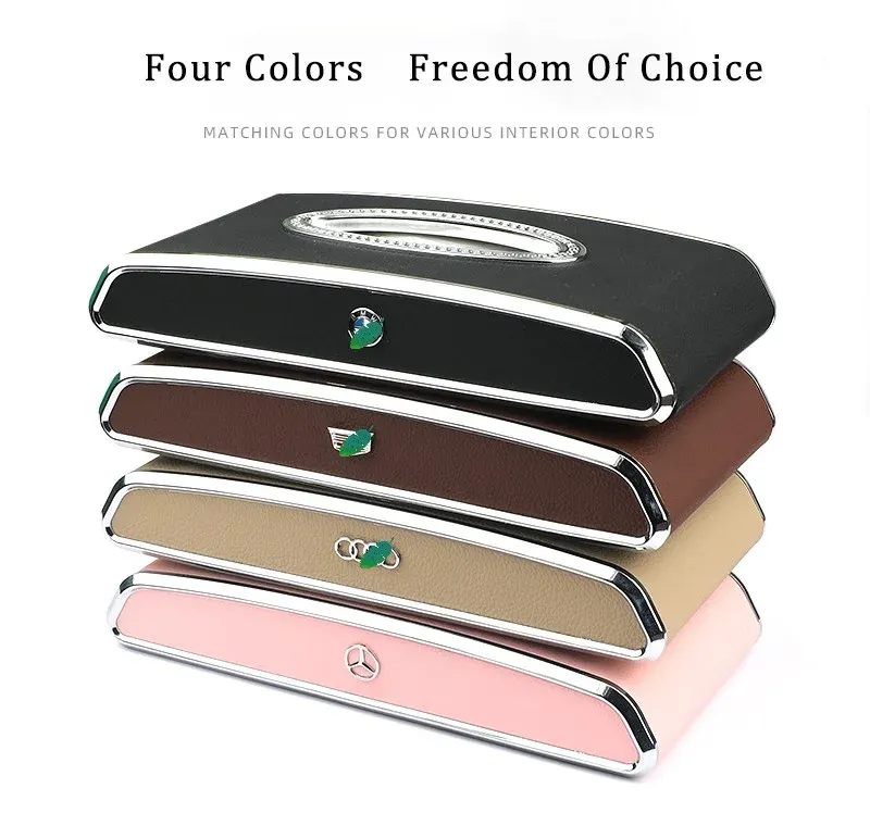 🔥Hot Selling🔥Exclusive Logo Customization🚗Car Paper Box Hanging Sun Visor Tissue Box Car Interior Decoration Supplies
