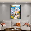 (Big Size)Colorful Houses On The Coast - 14CT Stamped Cross Stitch - 40*60cm - Landscape