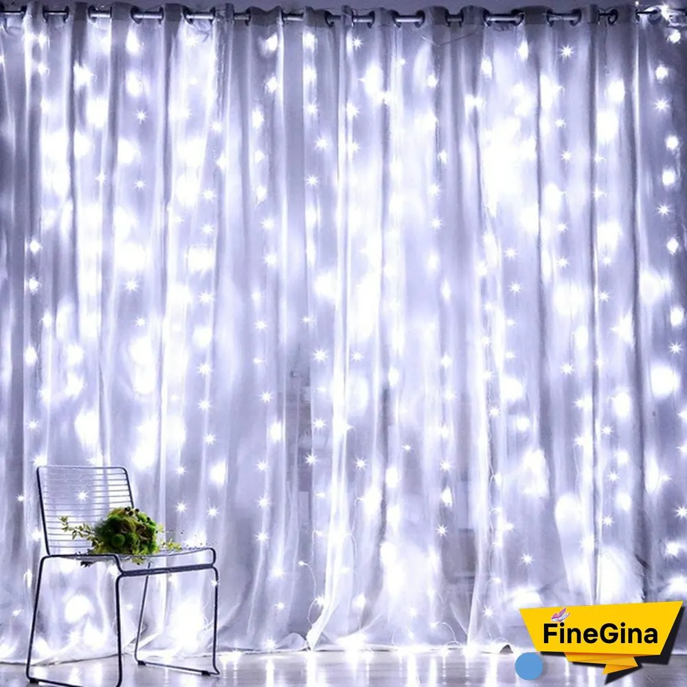 300LED Curtain String Lights 8 Modes with Remote Control Waterproof Fairy Lights Wedding Party Room Christmas Decoration Lights USB Powered