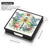 (US Local)Dragonfly PU Diamond Art Note Box with 160 Sheets of Paper Craft Kit