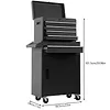 [US Local Warehouse] Large Detachable Toolbox with Double Door & Wheels Sliding Drawers Tool Chest Large Capacity Mechanic Tool Storage Box Metal Tool Cart for Garage Tool Room