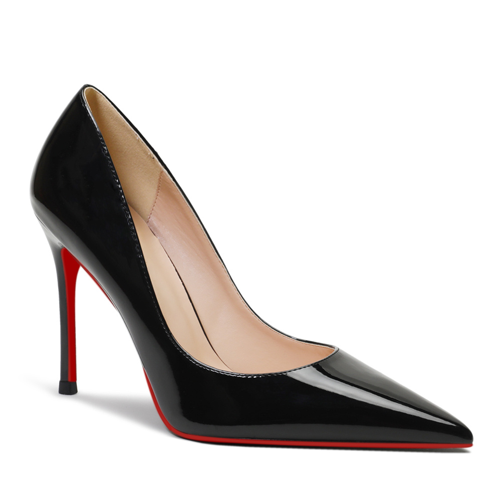 100mm Red Bottom High Heels Party Daily Patent Pumps-MERUMOTE