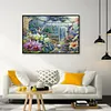 (Big Size)Hummingbirds Gardens - 11CT Stamped 3 Strands Cross Stitch 60*45cm/23.62*17.72in