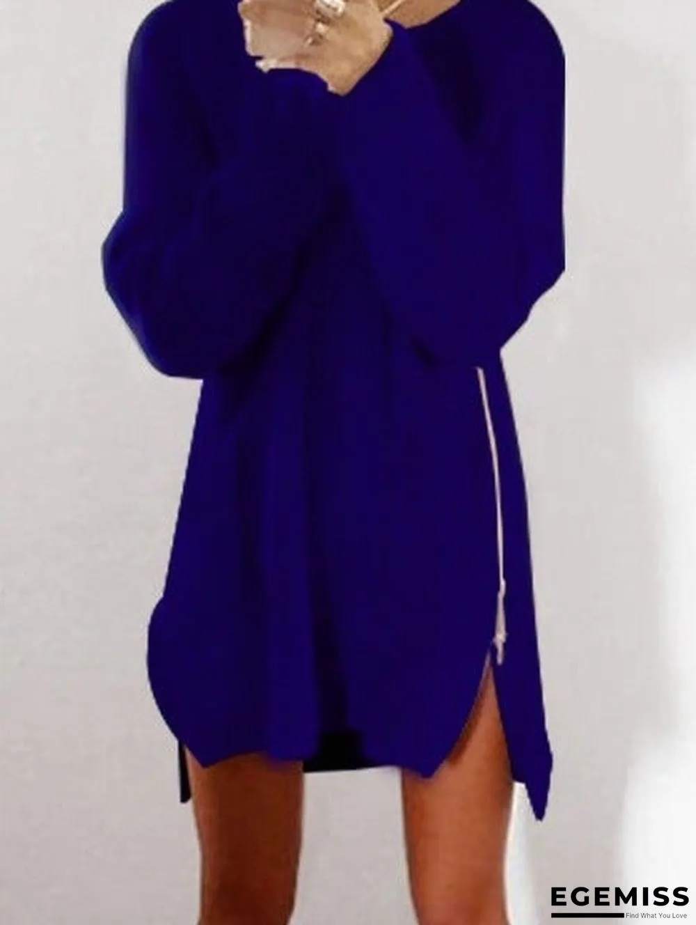 Casual Loose Zip Sweater Dress | EGEMISS