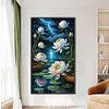 >SALE<5D DIY Full Round Drill Partial AB Diamond Painting Lotus Pond Decor 45x75cm