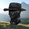 Men Camo Fishing Hat Foldable Casual Balaclava Sun Hat Breathable Bucket Hat