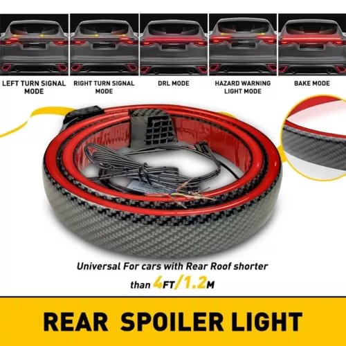Dronehint 1X LED Car Tail Spoiler Signal Brake Light Strip Rear Spoiler Lip Trim Car Parts (For: Acura) Parts