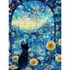 Black Cat Under The Starry Sky-11CT Stamped Cross Stitch 50*65cm/19.69*25.59in (Big Size)