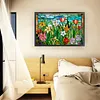 >SALE<Full Embroidery Cotton Thread 11CT Print Stain Glass Flower Cross Stitch 60x40cm