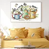 Bird And Kettle - 14CT Stamped Cross Stitch 34*26cm/13.39*10.24in