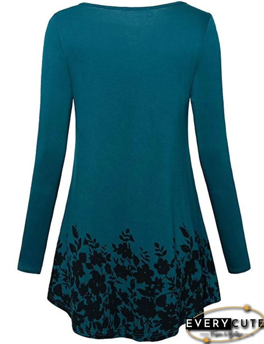Women Autumn Fashion Floral Printed Tunics Women Basic Long Sleeve Casual Tops T-Shirt