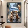 Rainy Umbrella Puppy-11CT Stamped Cross Stitch 40*60cm