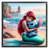 Princess Ariel And Stitch - 11CT Stamped Cross Stitch - 40*40cm - Disney
