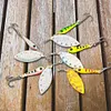 5Pcs Metal Spinner Spoon Fishing Lure with Treble Hooks Rotating Sequins Bait