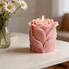 Rose Bud Candle Silicone Mould DIY Flower Aromatherapy Candle Mould Reusable Handmade Soap Silicone Moulds for Valentines Day Wedding Handicraft Souvenir (Valentine Day B)