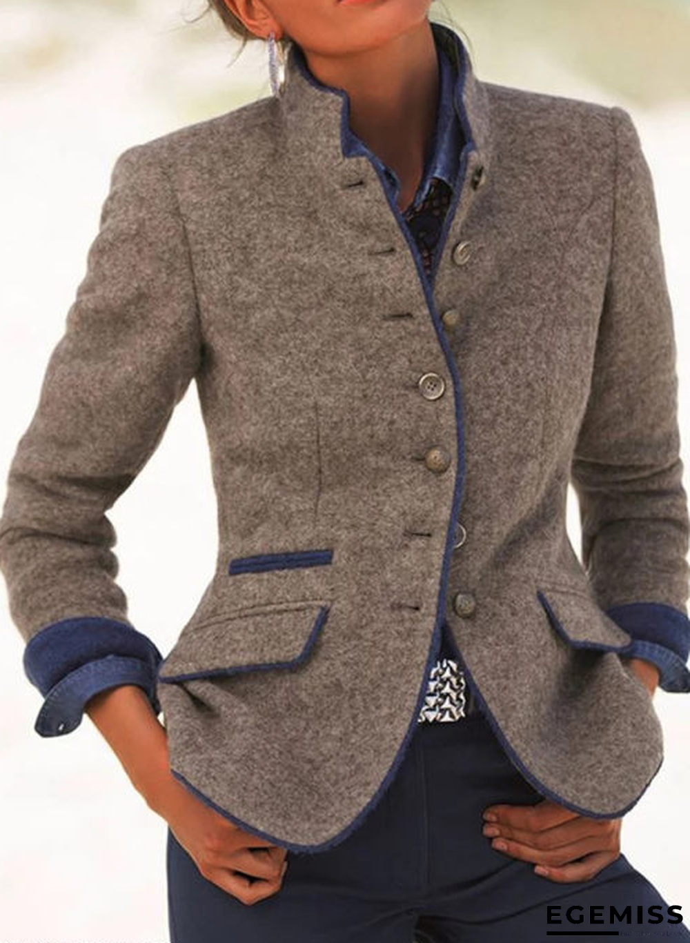 Women's Vintage Collar Long Sleeve Jacket | EGEMISS
