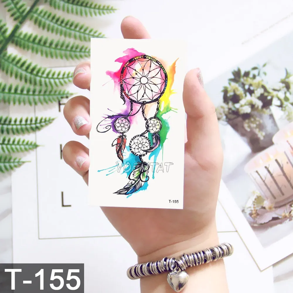 Waterproof Temporary Tattoo Sticker Cute Watercolor Cartoon Design Children Lamp Water Transfer Tatto Marine Man Girl Fake Tatoo