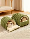 Warm Enclosed Cat Bed Cozy Plush Cats Tent Calming Pet Nest Cave for Cats Dogs
