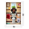 Newspaper Dog On Toilet - 11CT Stamped Cross Stitch 40*55cm/15.75*21.65in（Poster Cross stitch）