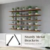 [US Local Warehouse] 5 Tier Floating Shelves Long Wooden Shelf 72x11.81in Adjustable Display Bookshelf with Heavy-Duty Bracket for Living Room Bathroom Kitchen