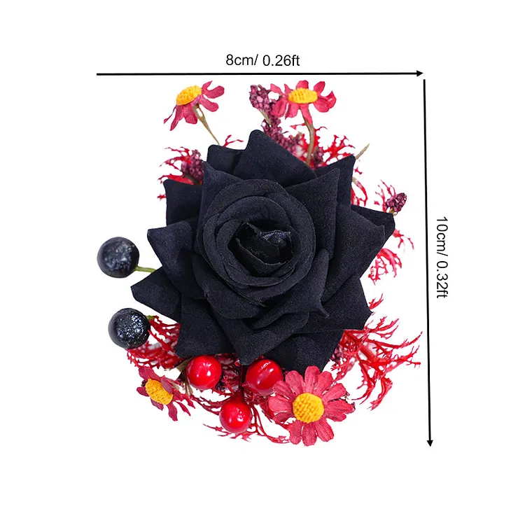 Angela Flower Black Burgundy Series Corsage Flower Wedding Party Bridegroom Supplies A865406