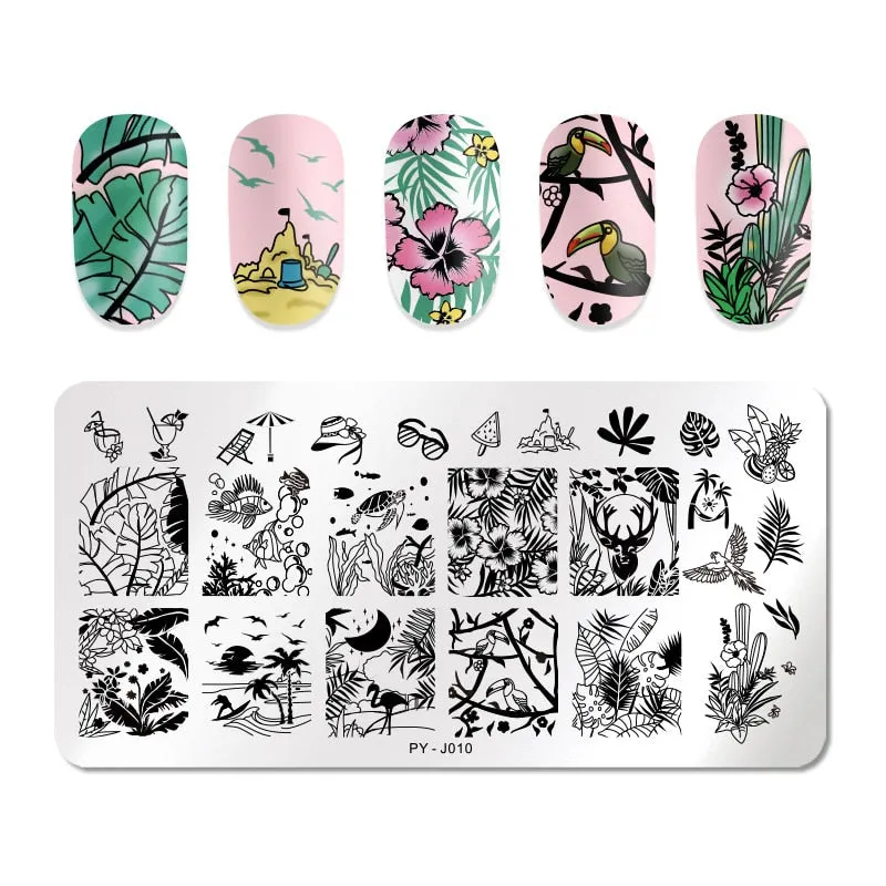 PICT YOU Nail Stamping Plates Snow Winter Nail Art Stamp Template idea nail Image Plate Stainless Steel Stencil Tools-Nail Inspo