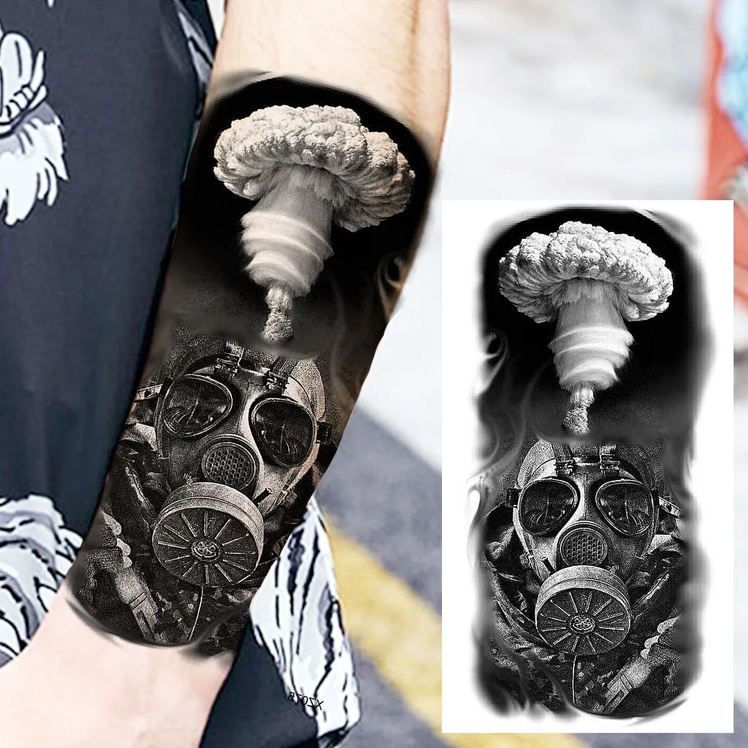 Halloween Clown Joker Scary Temporary Tattoos For Men Women Realistic Scary Lion Waterproof Tattoo Forearm Tatoos Vampire