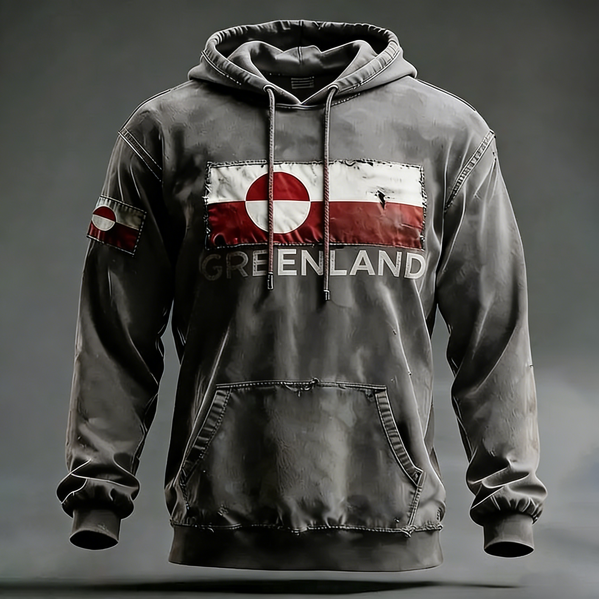 Men's Retro Greenland Not For Sale Print Casual Hoodie artswardrobe