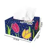 5D DIY Diamond Painting Handmade Crystal Square Tissue Box Kit (Tulip Flower)