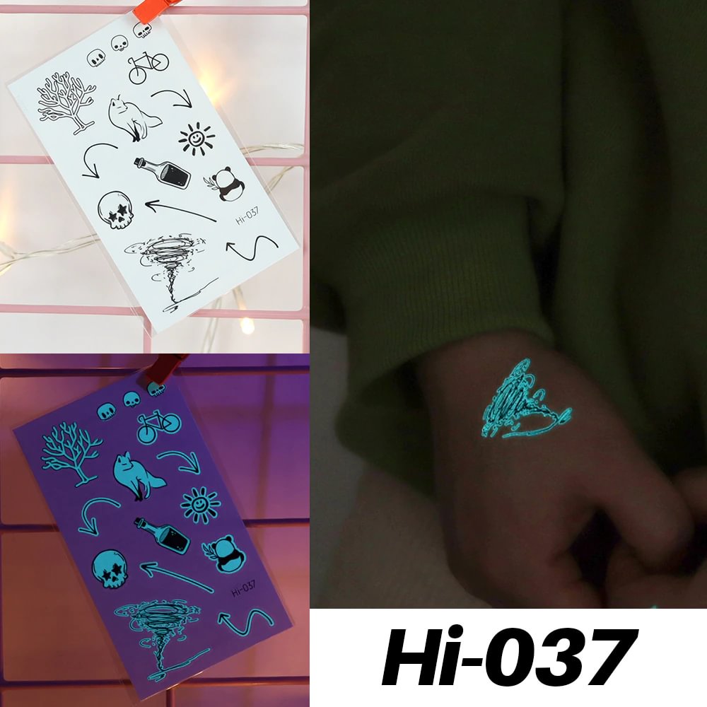 Sdrawing Luminous Tattoo Hand Finger Starry Star Universe for Kids Fake Tattoo Glowing In Dark Waterproof Temporary Tattoo Stickers