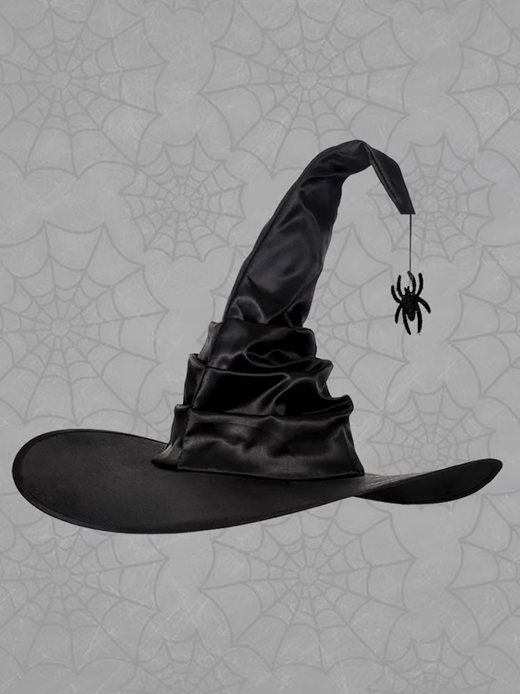 Comstylish Halloween Gothic Dark Party Ruffled Witch Hat