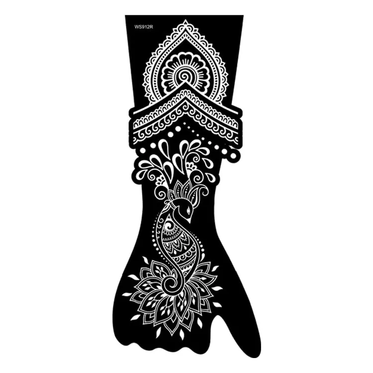 Indian Henna Rose Lace Flower Tattoo Stencil Women DIY Body Legs Arm Art Airbrush Painting Mandala Tattoo Stencil Template
