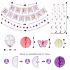 Birthday Decorations, Happy Birthday Banner with Birthday Balloons, Honeycomb Balls, Hanging Swirls, Circle Dots Garland, Happy Birthday Party Decorations for Women Men Boys Girls (Purple)