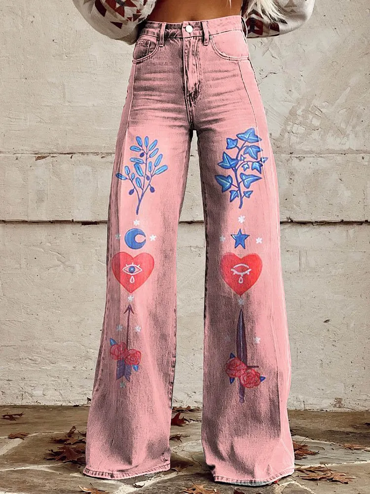 Women's pink Casual Wide Leg Pants