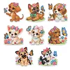 8Pcs Butterfly Puppy Diamond Painting Fridge Magnet Diamond Art Magnets Decals Kit