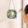 (US Local)2D Flat DIY Sunflower Parrot Hanging Mirror Diamond Art Kits Wall Door Decoratio